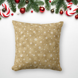Elegantes Gold-Glitter-Sterne-Schneeflocken-Wurfki Kissen