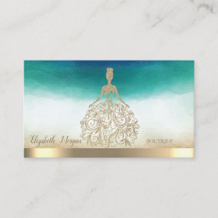 Elegantes Gold Glitzer Dress Visitenkarte