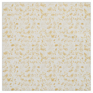 Elegantes Gold Glitzer Foliage White Design Stoff