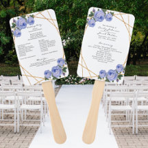 Elegantes Gold Glitzer Geo Blue Floral Wed Program