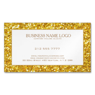 Elegantes Gold Glitzer Glitzern Muster Magnetische Visitenkarte