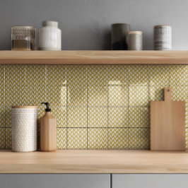 Elegantes Gold Glitzer Herringbone Zickzack Muster Fliese