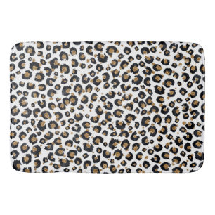 Elegantes Gold Glitzer Leopard Muster Badematte