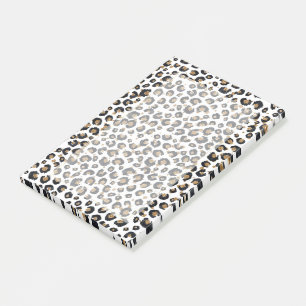 Elegantes Gold Glitzer Leopard Muster Post-it Klebezettel