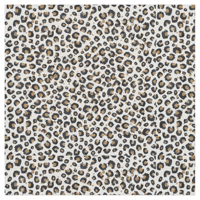 Elegantes Gold Glitzer Leopard Muster Stoff (Nahaufnahme)