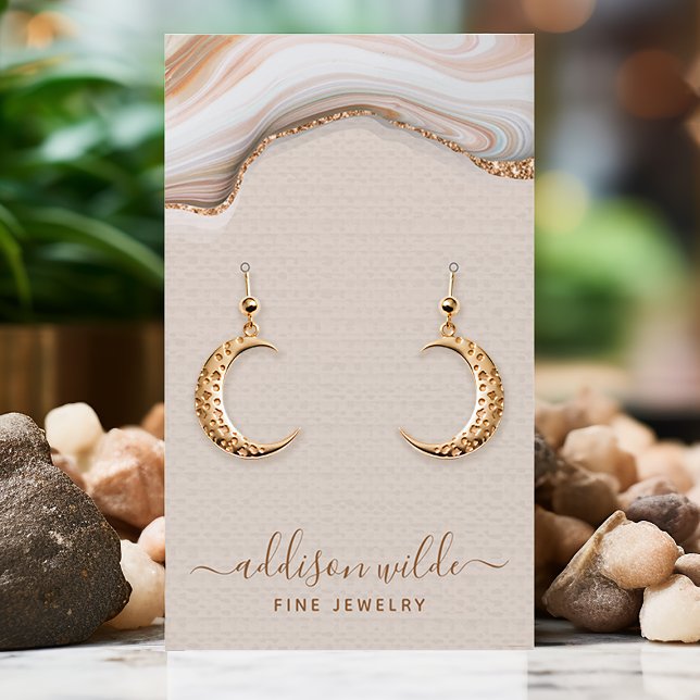Elegantes Gold Glitzer Marble Agate Jewelry Displa Visitenkarte (Von Creator hochgeladen)