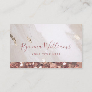 Elegantes Gold Glitzer & Marmorkalligrafie-Skript Visitenkarte