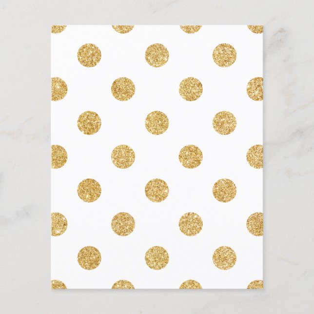Elegantes Gold Glitzer Polka Dots Muster Flyer (Vorne)