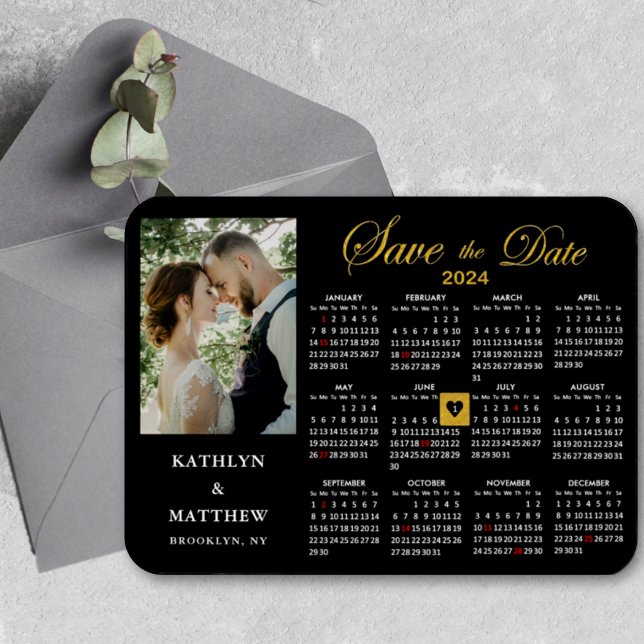 Elegantes Gold Glitzer Script Foto Save the Date Magnet (Von Creator hochgeladen)