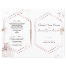 Elegantes Gold Glitzer Washes Frame Wedding Progra