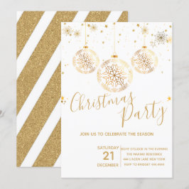 Elegantes Gold Glitzer Weihnachts-Party Einladung