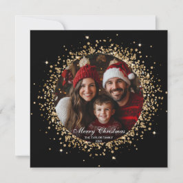 Elegantes Gold Glitzer Weihnachtsbaum Familienunte