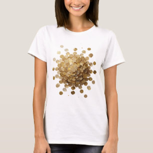 Elegantes Gold-GOLDEN COINS EXPLOSION Zitat-Design T-Shirt