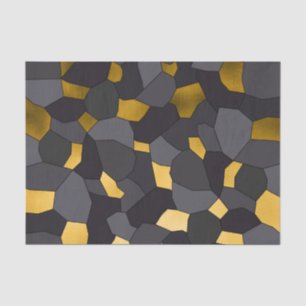 Elegantes Gold, grau und schwarz Mosaik Seidenpapier