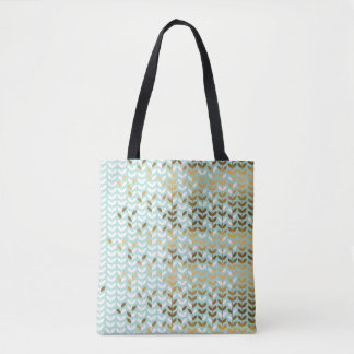 Elegantes Gold Green Leaf Muster Tasche