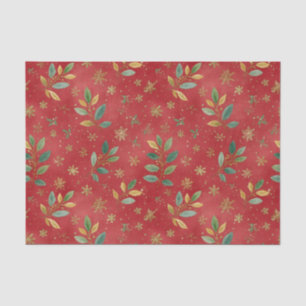 Elegantes Gold Grün Rot Weihnachten  Seidenpapier