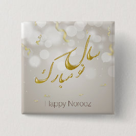 Elegantes Gold Happy Noroz Persian New Year Button