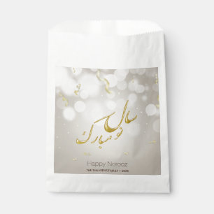 Elegantes Gold Happy Noroz Persian New Year Geschenktütchen