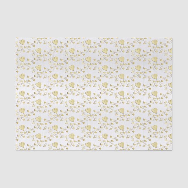 Elegantes Gold Hearts Design Muster Seidenpapier (Vorderseite)
