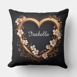 ✨ Elegantes Gold-Herz-Blumen-Romantik-Luxus-Design Kissen