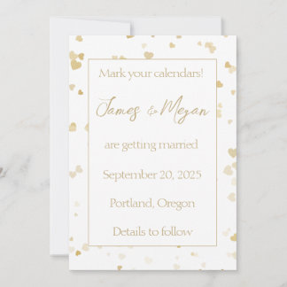 Elegantes Gold-Herz - Save-the-Date Save The Date