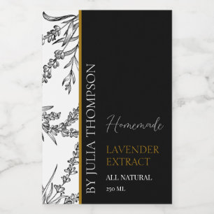 Elegantes Gold Homemade Lavendel Extract Label Weinetikett