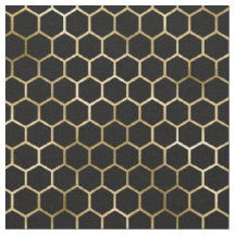 Elegantes Gold Honeycomb Schwarzes Muster