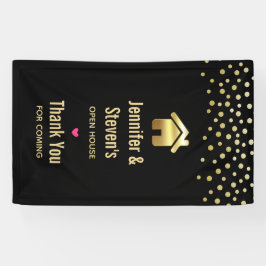Elegantes Gold House Symbol Housewarming Open Hous Banner