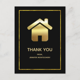 Elegantes Gold House Symbol Real Anwesen Vielen Da Postkarte