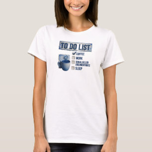 Elegantes Gold KAFFEE ARBEIT TRUE CRIME Kundenshir T-Shirt