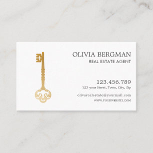 Elegantes Gold Key Berufliches Real Anwesen Visitenkarte