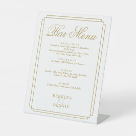 Elegantes Gold Klassisches Art Deco Duftende Hochz Sockelschild