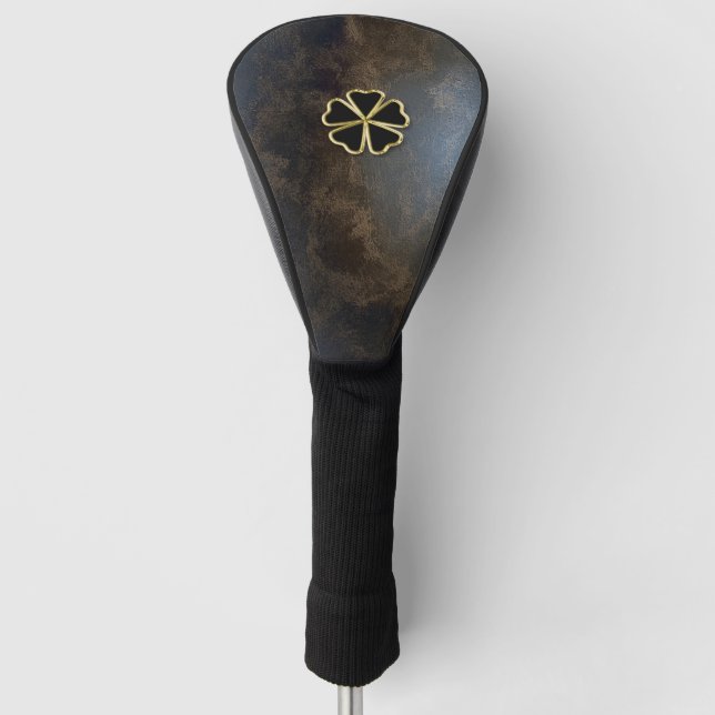 Elegantes Gold Kleeblatt, Kleeblatt-Look Golf Headcover (Vorderseite)
