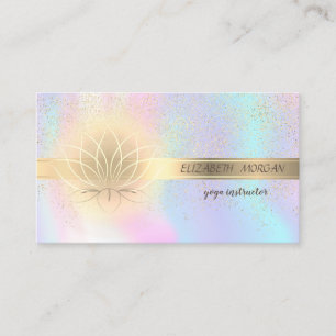 Elegantes Gold Konfetti, Lotos, Holografisch Visitenkarte