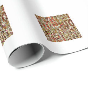 Elegantes Gold-Kupfer-glitzerndes Paillettenmuster Geschenkpapier