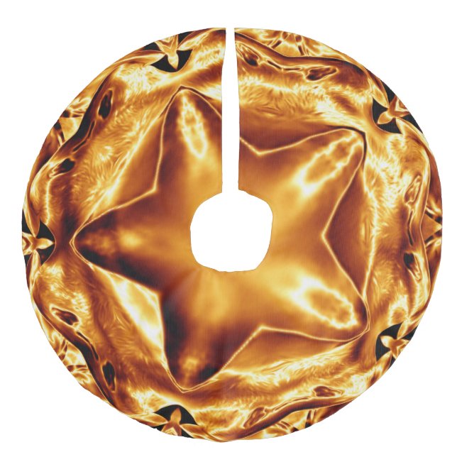 Elegantes Gold Kupfer Weihnachts-Star Trek-Trek-Ro Leinenimitat Weihnachtsbaumdecke (Vorderseite)