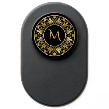 Elegantes Gold Leaf Border Monogram