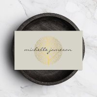 Elegantes Gold Leaf Logo auf Light Tan
