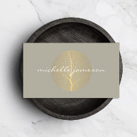 Elegantes Gold Leaf Logo auf Tan