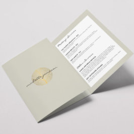 Elegantes Gold Leaf Logo Tan Salon, Wellness-Cente Dreifach Gefaltete Karte