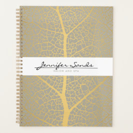 Elegantes Gold Leaf Tree Muster Terminkalender Planer