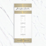 Elegantes Gold Leaf Tree Muster Werbekarte<br><div class="desc">Ein elegantes Styling für Ihren Namen oder Ihren Firmennamen zentriert sich auf einem goldenen Blattmuster aus dem Imitat über den Kopf dieser anpassbaren Rack-Karte. Die erdige Farbpalette ist beruhigend, und die Touch von Imitat Gold verleiht eine luxuriöse Ästhetik. Alle Typen sind vollständig anpassbar und können für verschiedene Marken modifiziert werden....</div>