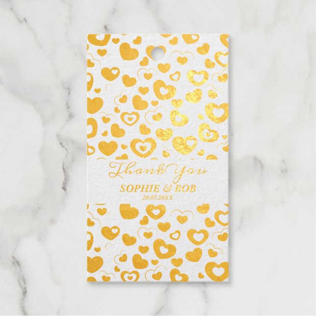 Elegantes Gold Liebe Herz Geschenkanhänger (Vorderseite)