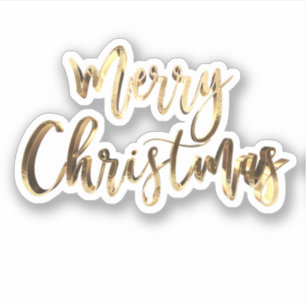 Elegantes Gold Look Festival Frohe Weihnachten Aufkleber