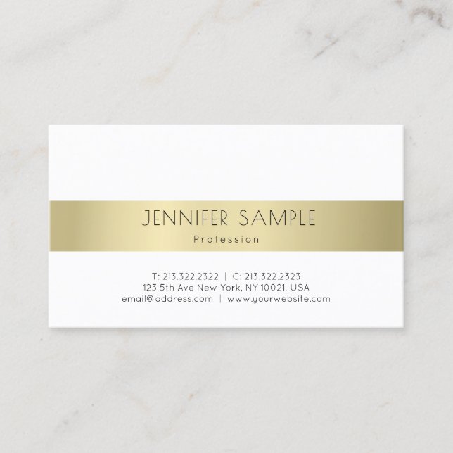 Elegantes Gold Look Moderne Sleek Schlicht Berufli Visitenkarte (Vorderseite)