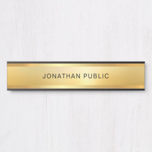 Elegantes Gold Look Moderner Glamour Trendy Templa Türschild