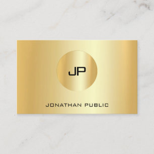 Elegantes Gold Look Modernes Berufliches Monogramm Visitenkarte