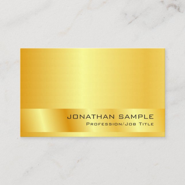 Elegantes Gold-Look Modernes Berufliches Template Visitenkarte (Vorderseite)