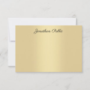 Elegantes Gold Look Modernes, handgeschriebenes Sk Mitteilungskarte