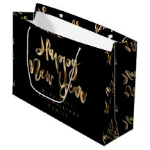 Elegantes Gold Look Script Schwarzes Glück Neues J